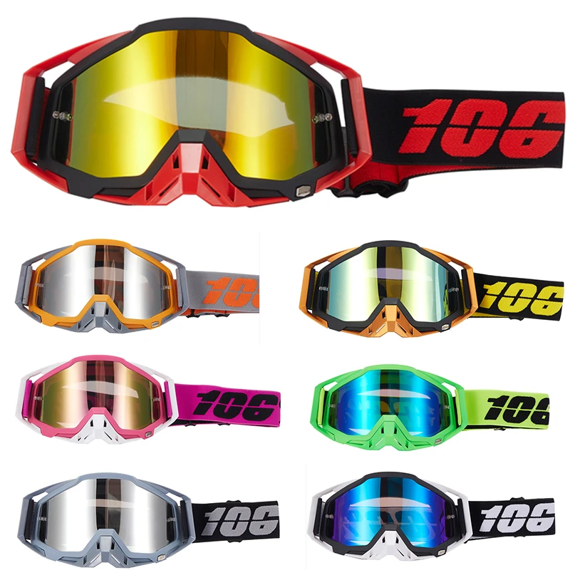 106% Motorcycle Glasses Goggles Motocross Goggles Helmet MX  Dirt Bike ATV Ski Outdoor Sports Glass Scooter Cycling Sunglasses