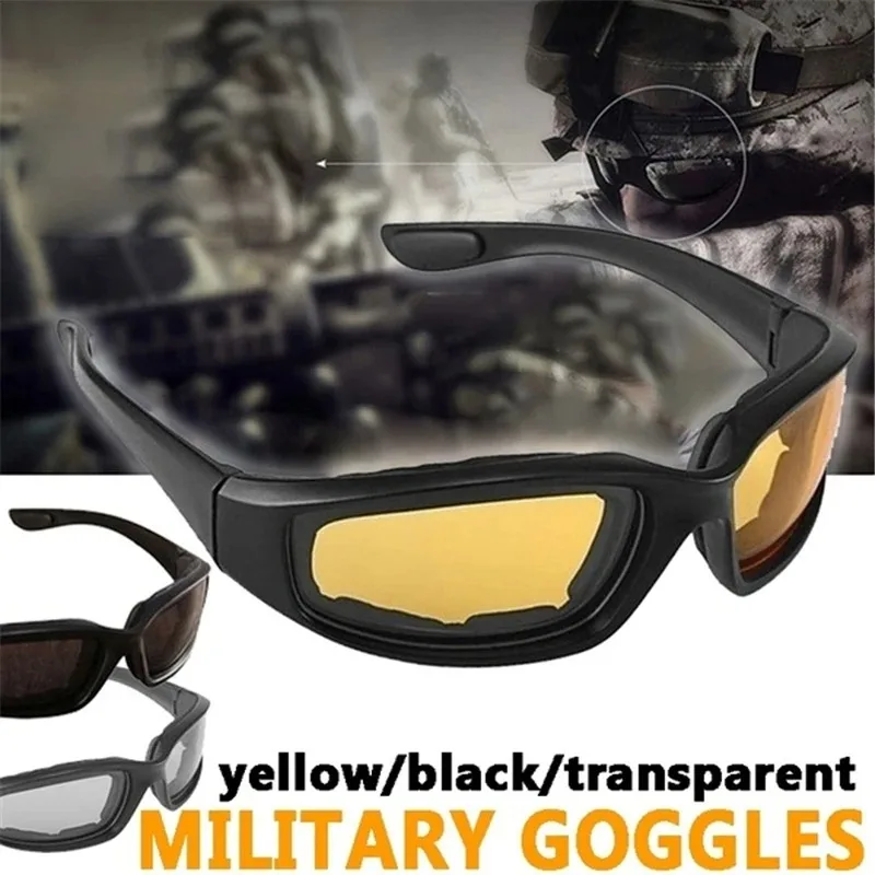 1PC Motorcycle Glasses Army Protection Sunglasses for Hunting Shooting Airsoft Eyewear Men Eye Protection Windproof Moto Goggles