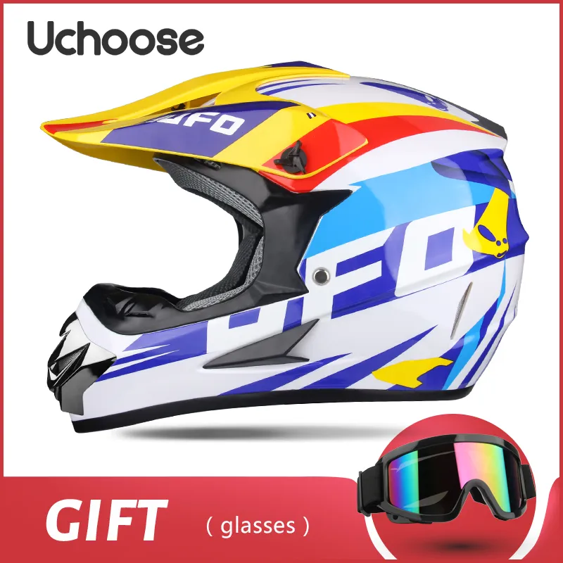 2023 Free Gift Protective Helmet Motocross Motorcycle Moto Bike Full Face Helmet Adult Women Racing Sports Off-road Scooter ATV