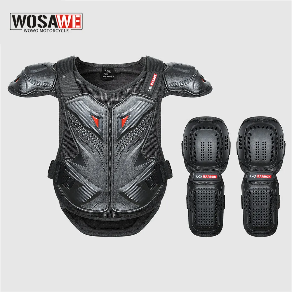 BARBOK Kids Body Chest Spine Protector Protective Guard Vest Motorcycle Jacket Child Armor Gear For Motocross Dirt Bike Skating