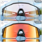 Kapvoe Red Photochromic Cycling Sunglasses for Men Blue Photochromism Glasses Cycl Mountain New Bicycle Goggles Eyewear Sports