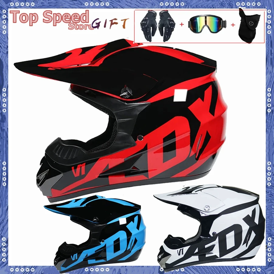 Kid Motorcycle Helmet racing professional safety Youth Motocross Off-road Helmet with Goggles Children Protective Cycling Casque