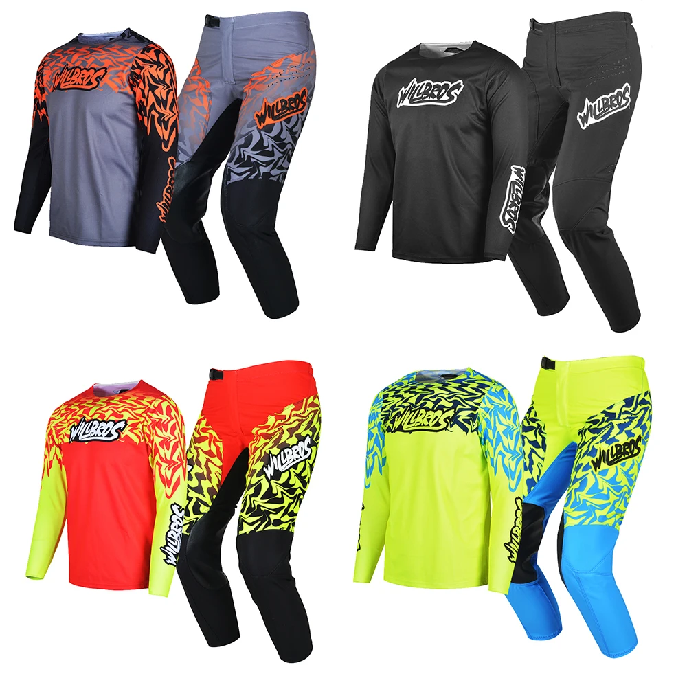 Kids Youth Jersey Pant Combo for Kids MX Motocross Gear Set Willbros Children Racing Suit Off-road Dirt Bike MTB ATV Pantalon Bo