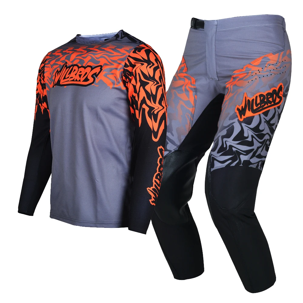 Moto Cross Jersey Pants Kid Child MX Combo Gear Set Youth BMX Dirt Bike Outfit Willbros Suit Boy Girl Mountain Bicycle Kits Gift