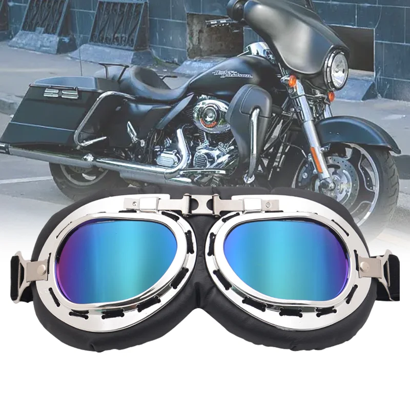 Motorcycle Goggles Windproof Glasses Helmet Pilot Scooter Retro Moto Outdoor Dirt Bike Riding Vintage Sand Prevent