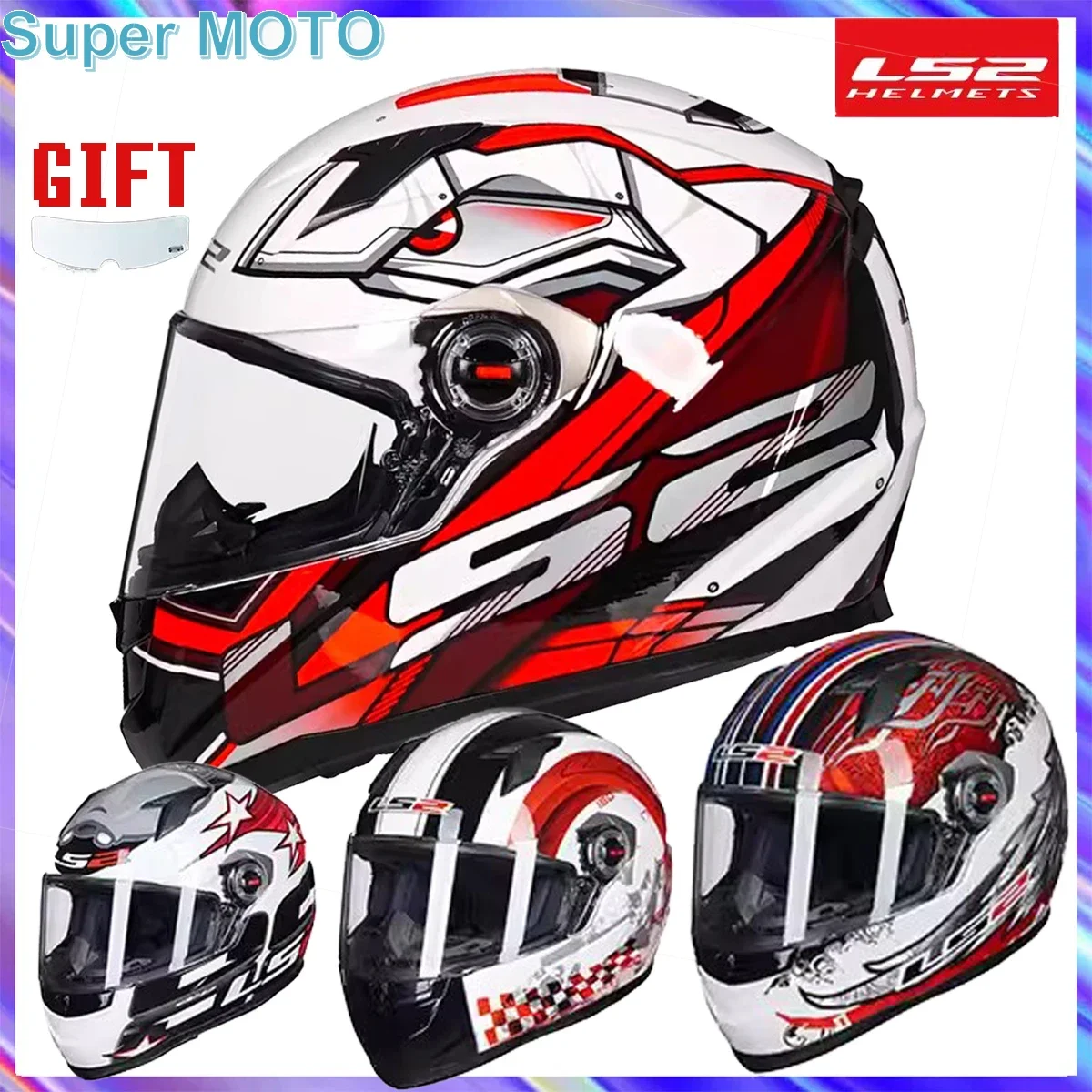 New Original LS2 FF358 Motorcycle Helmet Anti-fog Casco Moto Full Face Casco Motocross Racing Riding Electric Stoocter MotoBike