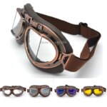 New Vintage Leather Motorcycle Goggles Pilot Motorbike Retro Jet Helmet Eyewear  Glasses