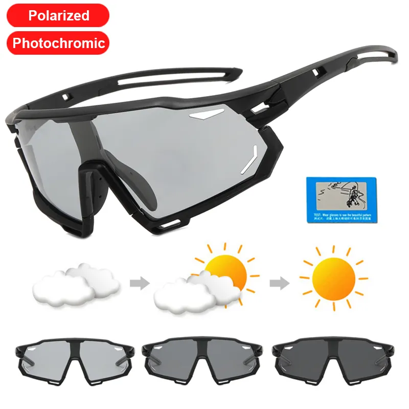 Photochromic Sports Glasses Men’s and Women’s Polarized Bike Eyewear Mountain MTB Cycling UV400 Sunglasses Bicycle Road Goggles