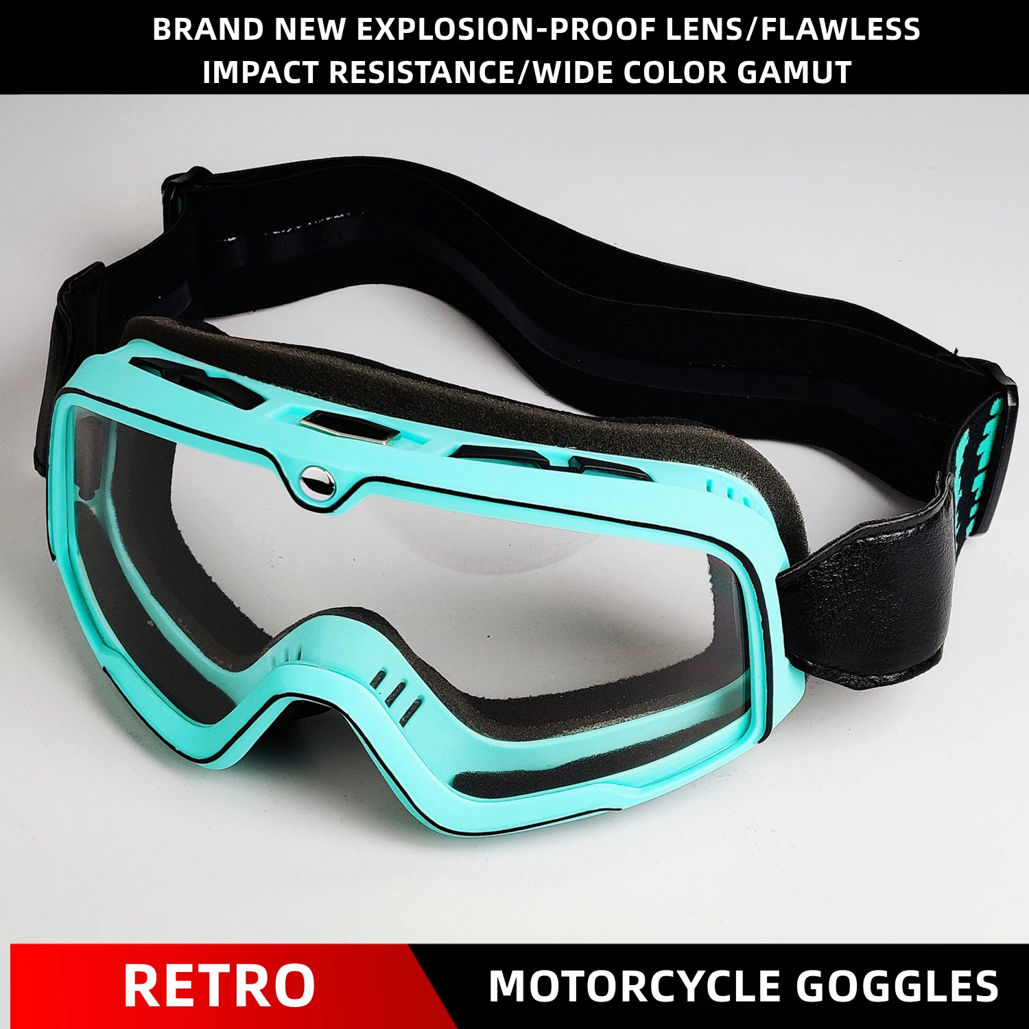 Retro Motorcycle Goggles Helmet Motocross Glasses Ski Sunglasses ATV MTB Vintage Cycling Racing Cafe Racer Chopper Moto Cross