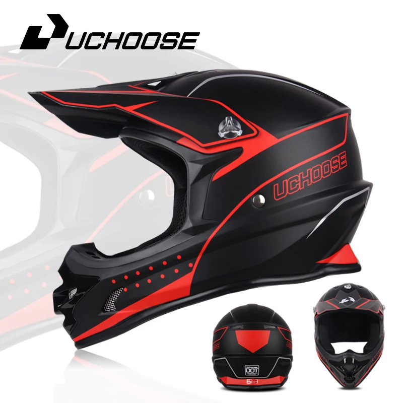 UCHOOSE Professional Racing Motocross Helmet, Off-road, Motorcycle, Cartoon for Kids, ATV, MTB