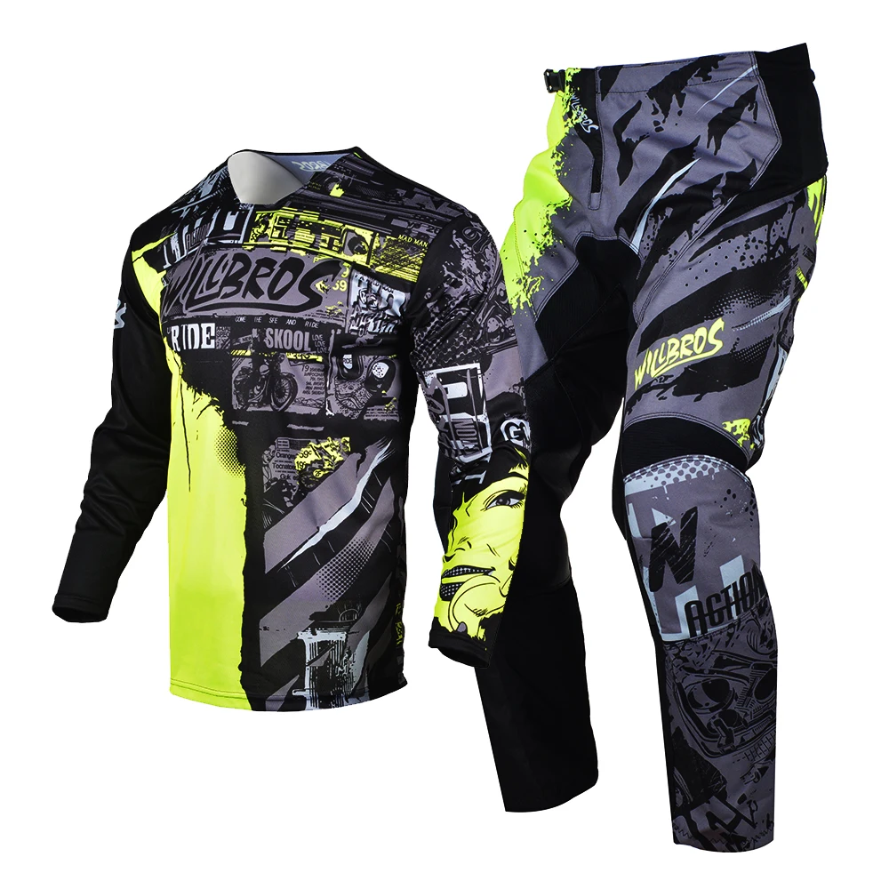 Youth MX Combo Motocross Gear Set BMX DH Dirt Bike Kid Outfit Child Suit Willbros Mountain Bicycle Outdoor Boy Girl Gift Kits