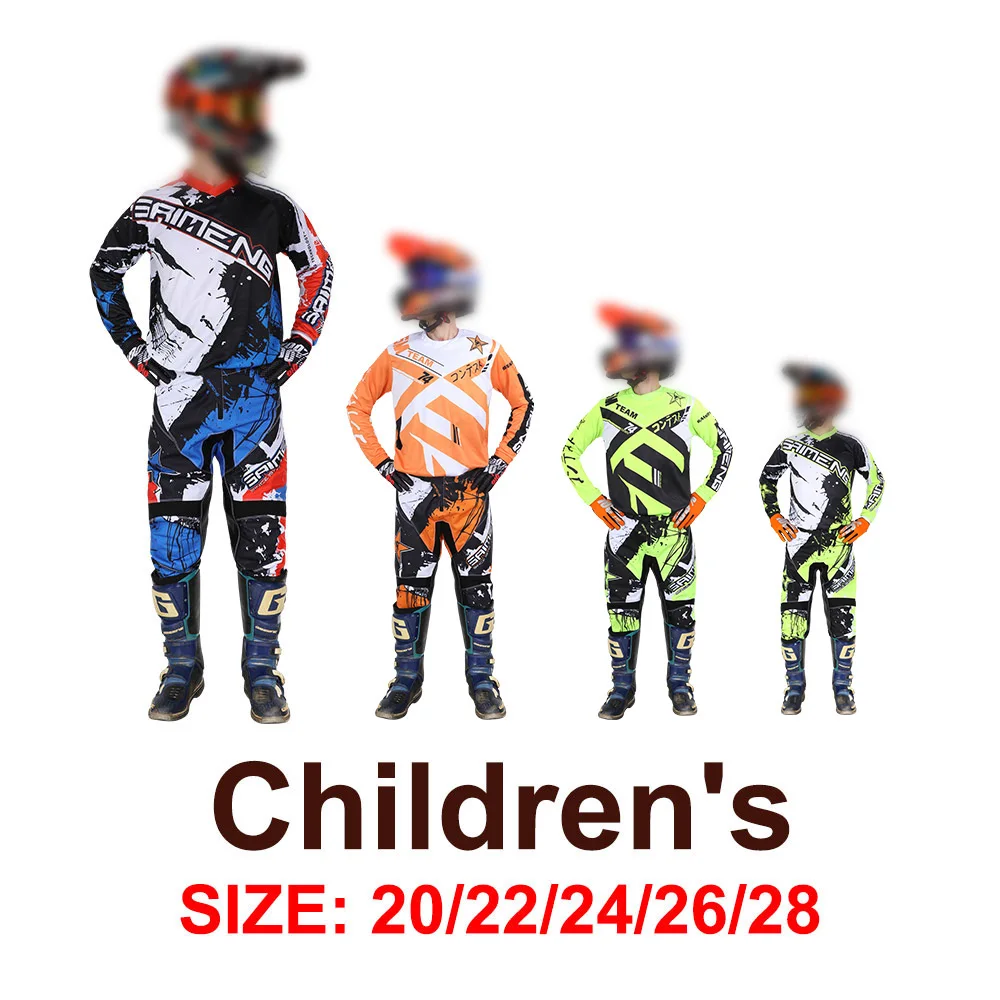 motocross gear set for kids Dirt Bike racing suit boy girl Downhill Jersey Pant Kits Youth children Motorcycle Off-road MX MTB