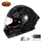 Unisex Lightweight Carbon Fiber Kevlar Full Face Motorcycle Street Bike Helmets Racing Helmet DOT ECE Approved CYRIL Casque Moto